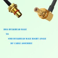BMA Bulkhead Male to SMB Bulkhead Male Right Angle RF Cable Assembly