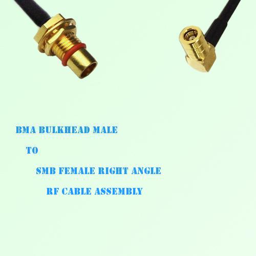 BMA Bulkhead Male to SMB Female Right Angle RF Cable Assembly BMA Bulkhead Male to SMB Female Right Angle RF Cable Assembly