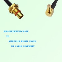 BMA Bulkhead Male to SMB Male Right Angle RF Cable Assembly