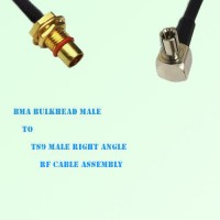 BMA Bulkhead Male to TS9 Male Right Angle RF Cable Assembly