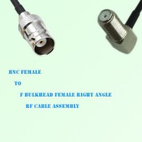 BNC Female to F Bulkhead Female Right Angle RF Cable Assembly