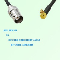 BNC Female to MC-Card Male Right Angle RF Cable Assembly