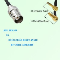 BNC Female to MS156 Male Right Angle RF Cable Assembly