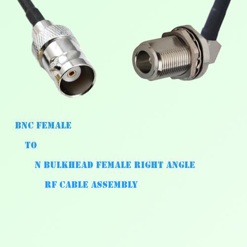 BNC Female to N Bulkhead Female Right Angle RF Cable Assembly