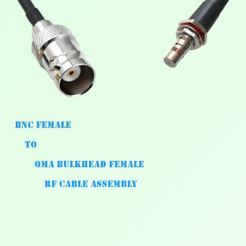 BNC Female to QMA Bulkhead Female RF Cable Assembly