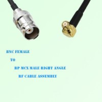 BNC Female to RP MCX Male Right Angle RF Cable Assembly