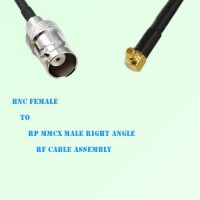 BNC Female to RP MMCX Male Right Angle RF Cable Assembly
