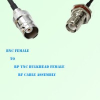 BNC Female to RP TNC Bulkhead Female RF Cable Assembly