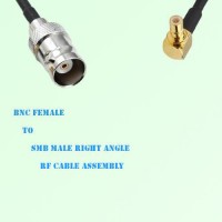 BNC Female to SMB Male Right Angle RF Cable Assembly