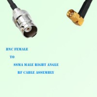 BNC Female to SSMA Male Right Angle RF Cable Assembly