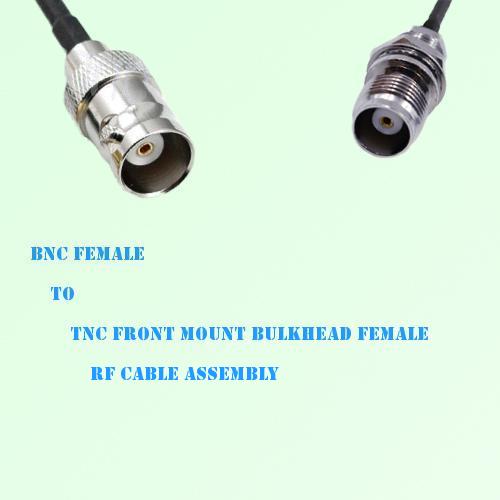 BNC Female to TNC Front Mount Bulkhead Female RF Cable Assembly