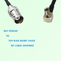 BNC Female to TS9 Male Right Angle RF Cable Assembly