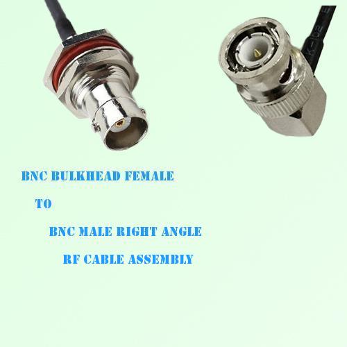 BNC Bulkhead Female to BNC Male Right Angle RF Cable Assembly BNC Bulkhead Female to BNC Male Right Angle RF Cable Assembly