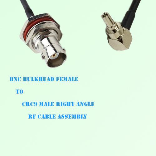 BNC Bulkhead Female to CRC9 Male Right Angle RF Cable Assembly