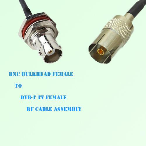 BNC Bulkhead Female to DVB-T TV Female RF Cable Assembly BNC Bulkhead Female to DVB-T TV Female RF Cable Assembly