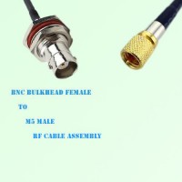 BNC Bulkhead Female to Microdot 10-32 M5 Male RF Cable Assembly