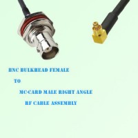 BNC Bulkhead Female to MC-Card Male Right Angle RF Cable Assembly