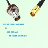 BNC Bulkhead Female to MCX Female RF Cable Assembly