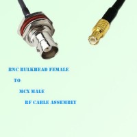 BNC Bulkhead Female to MCX Male RF Cable Assembly