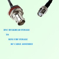 BNC Bulkhead Female to Mini UHF Female RF Cable Assembly