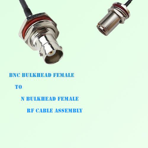 BNC Bulkhead Female to N Bulkhead Female RF Cable Assembly