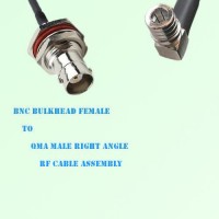 BNC Bulkhead Female to QMA Male Right Angle RF Cable Assembly