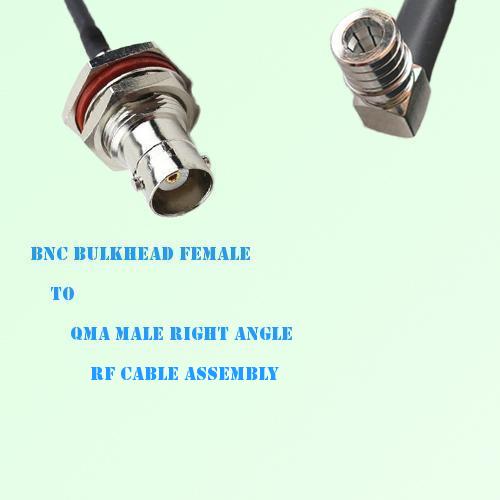 BNC Bulkhead Female to QMA Male Right Angle RF Cable Assembly BNC Bulkhead Female to QMA Male Right Angle RF Cable Assembly