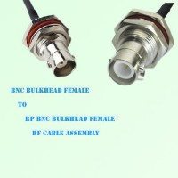 BNC Bulkhead Female to RP BNC Bulkhead Female RF Cable Assembly
