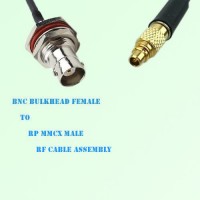 BNC Bulkhead Female to RP MMCX Male RF Cable Assembly