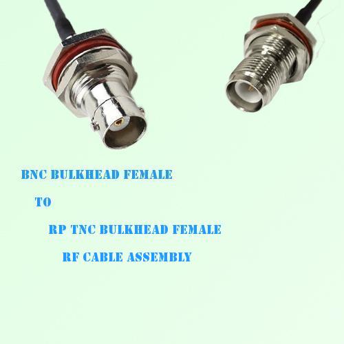 BNC Bulkhead Female to RP TNC Bulkhead Female RF Cable Assembly BNC Bulkhead Female to RP TNC Bulkhead Female RF Cable Assembly