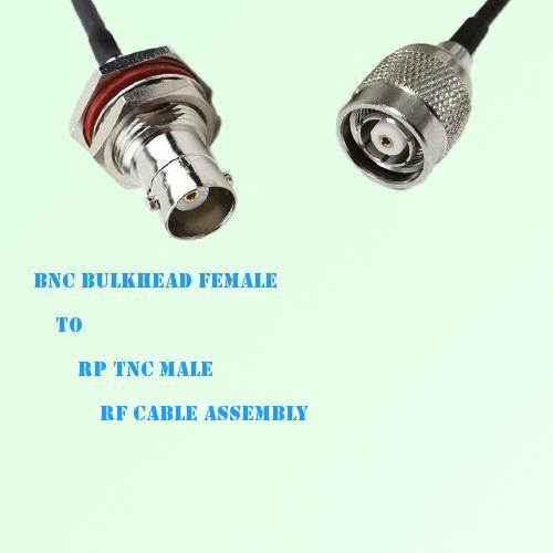 BNC Bulkhead Female to RP TNC Male RF Cable Assembly BNC Bulkhead Female to RP TNC Male RF Cable Assembly