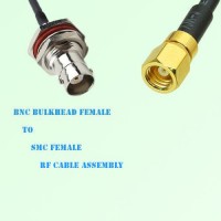 BNC Bulkhead Female to SMC Female RF Cable Assembly
