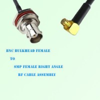 BNC Bulkhead Female to SMP Female Right Angle RF Cable Assembly