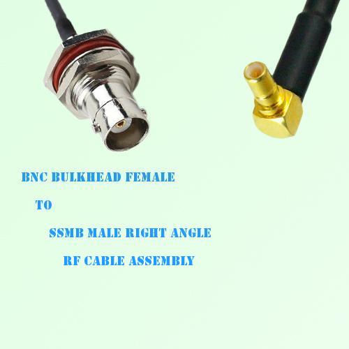 BNC Bulkhead Female to SSMB Male Right Angle RF Cable Assembly