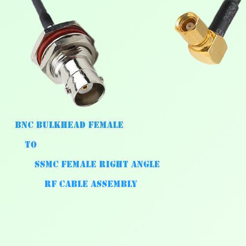 BNC Bulkhead Female to SSMC Female Right Angle RF Cable Assembly