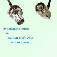 BNC Bulkhead Female to TNC Male Right Angle RF Cable Assembly