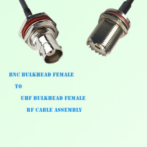 BNC Bulkhead Female to UHF Bulkhead Female RF Cable Assembly