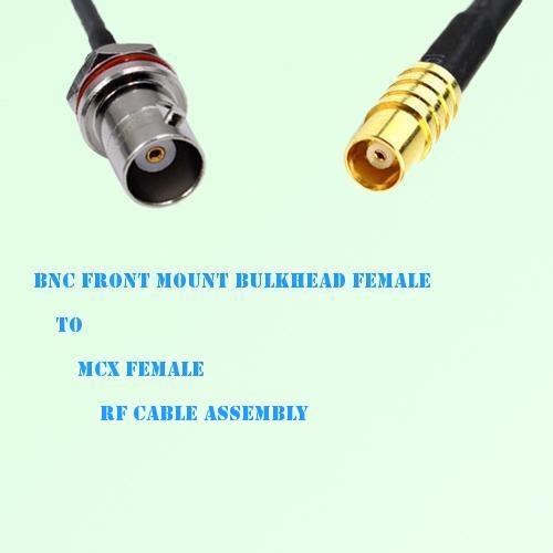 BNC Front Mount Bulkhead Female to MCX Female RF Cable Assembly