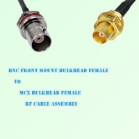 BNC Front Mount Bulkhead Female to MCX Bulkhead Female RF Cable