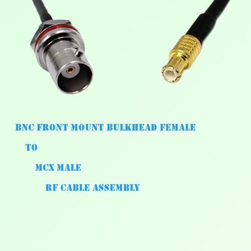 BNC Front Mount Bulkhead Female to MCX Male RF Cable Assembly