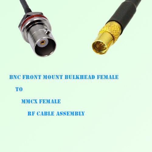 BNC Front Mount Bulkhead Female to MMCX Female RF Cable Assembly