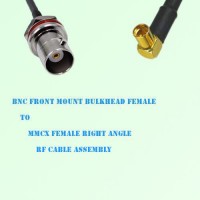 BNC Front Mount Bulkhead Female to MMCX Female R/A RF Cable Assembly