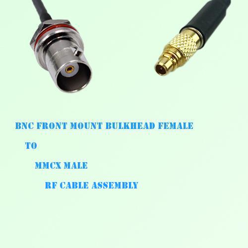 BNC Front Mount Bulkhead Female to MMCX Male RF Cable Assembly