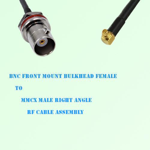 BNC Front Mount Bulkhead Female to MMCX Male R/A RF Cable Assembly