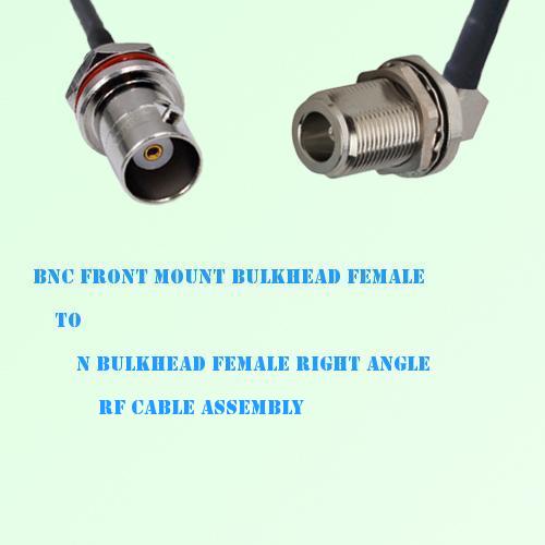 BNC Front Mount Bulkhead Female to N Bulkhead Female R/A RF Cable
