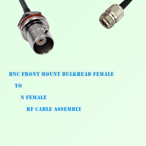 BNC Front Mount Bulkhead Female to N Female RF Cable Assembly