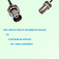 BNC Front Mount Bulkhead Female to N Bulkhead Female RF Cable Assembly