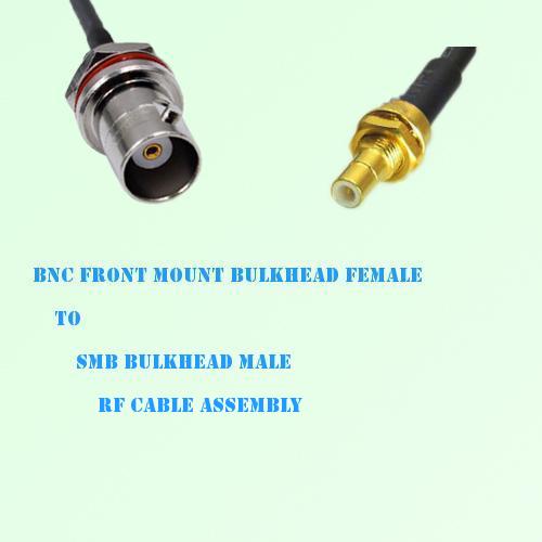 BNC Front Mount Bulkhead Female to SMB Bulkhead Male RF Cable Assembly