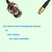 BNC Front Mount Bulkhead Female to SMP Female RF Cable Assembly