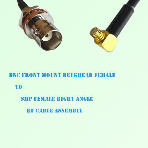 BNC Front Mount Bulkhead Female to SMP Female R/A RF Cable Assembly